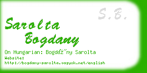 sarolta bogdany business card